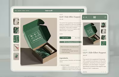 Balanced8 • DTC Supplement Brand Website