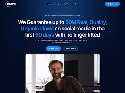 Social Media Content Creation Landing Page
