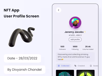 NFT App (User Profile Screen)