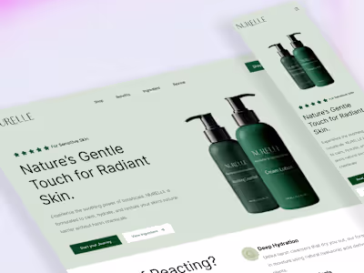 Calming Landing Page design for NURELLE 
