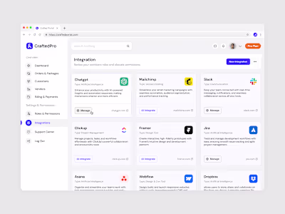 CraftedPro Integration Page Redesign