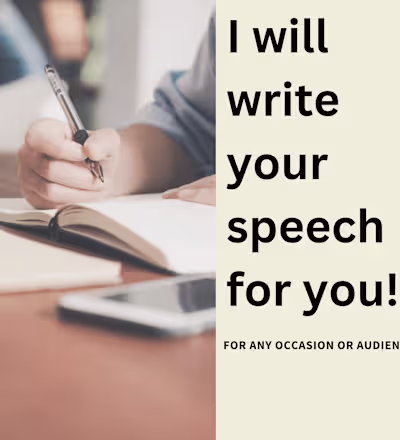I will write a compelling speech for any occasion!