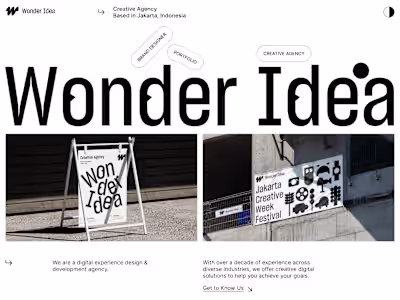 Wonder Idea - Creative Agency Landing Page