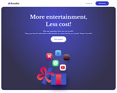 Landing Page Design for Bundler