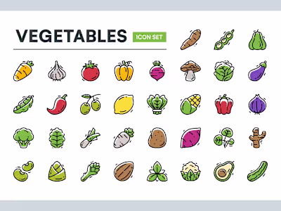 Vegetables Icon Set
