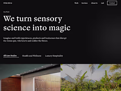 White Mirror website design and dev