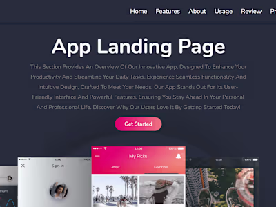 App Landing Page 