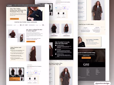 Salom landing page designed on figma and built on replo.