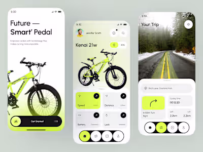 🚴‍♂️ Smart Bike App Design A modern mobile app UI designed ...