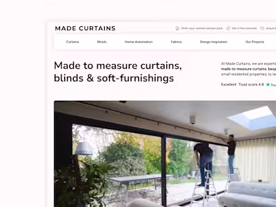 E-commerce Website Development for Made Curtains