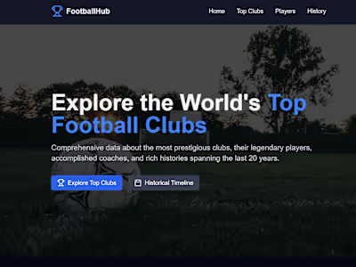 FootballHub - Football Club Information Platform