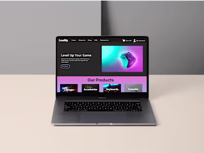 LevelUp Tech Gaming E-Commerce Website, UX/UI Design