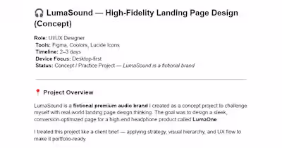 LumaSound Landing Page Design