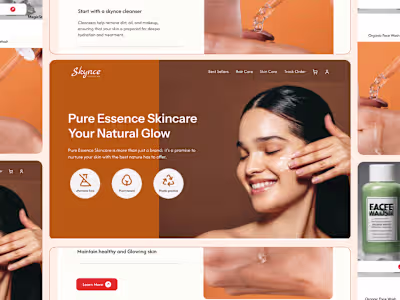 Ecommerce skincare website design - Skynce