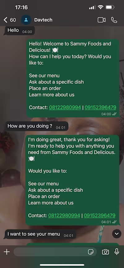 A restaurant sales agent that