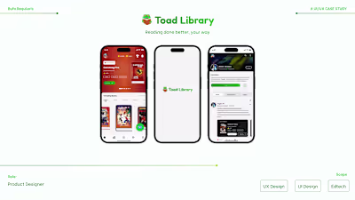 UI/UX Case Study for Toad Library App
