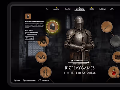 Medieval RPG Game Inventory UI