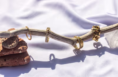 Product photos for a jewelry brand