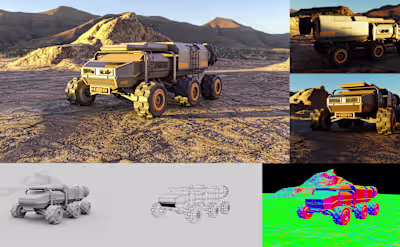 Scifi rover 3D concept