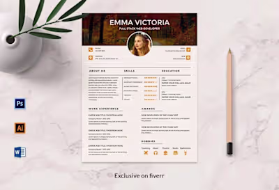 I will design professional resume, cv, and cover letter template
