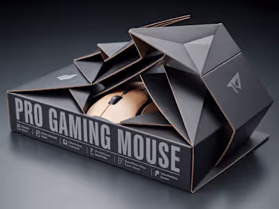 A box for a professional e-sports mouse that uses "origami-s...