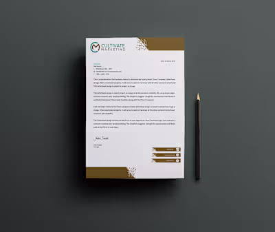 CREATIVE LETTERHEAD FOR CULTIVATE MARKETING