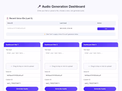 Audio Generation Frontend Development