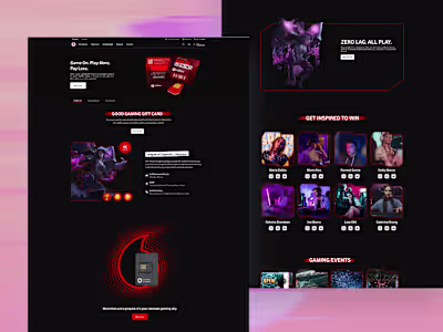 Gaming Experience Screen Design