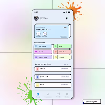 Neobrutalism Fintech Design - UI Design