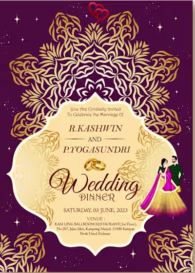 Wedding Dinner Card Exclusive Designs