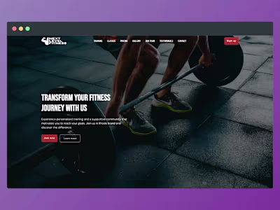 Gym Website Concept