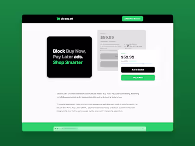 Clean Cart BNPL Blocking Extension