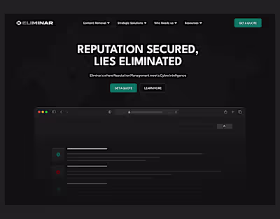 Eliminar Cybersecurity Website Design