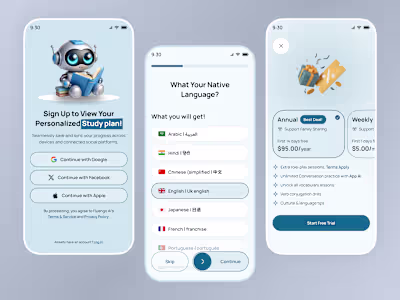 AI Language Tutor App Better Views: https://dribbble.com/sho...