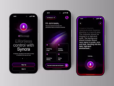 Syncra AI Voice Command Mobile App | React Native | AI