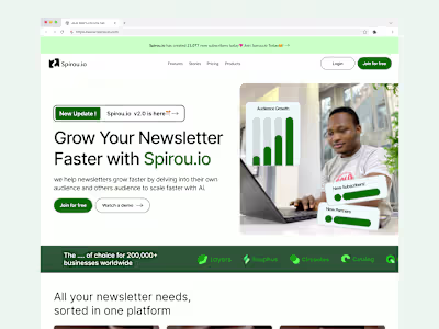 UI/UX Design for Spirou.io Newsletter Growth Tool