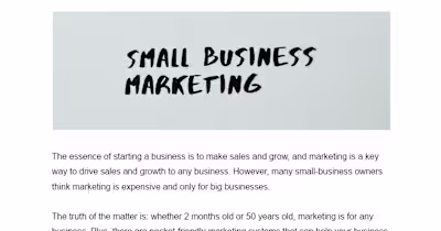 Blog Article - Small Business Marketing.