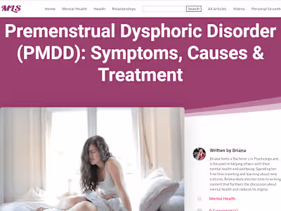 Premenstrual Dysphoric Disorder (PMDD): Symptoms, Causes & Trea…