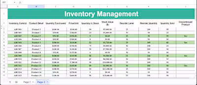 Google Worksheet: Inventory Management