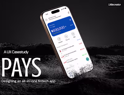 UI Design for PAYS Fintech Mobile App