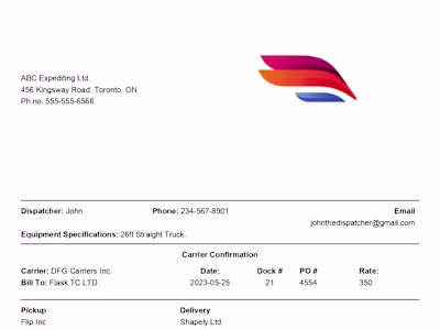 Shipflow: PDF Generator for Bill of Lading and Load Sheets