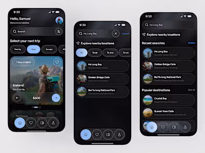 Travel Guide and Tour Booking App UI Design