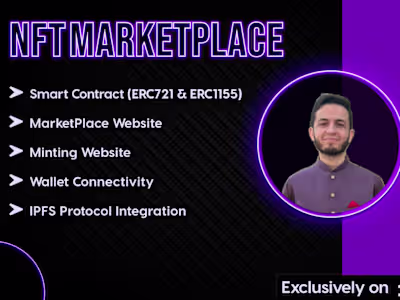 I will build a smart contract, NFT marketplace website