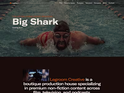 Webflow marketing website for Film Production Startup