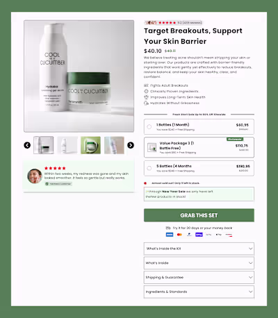 This PDP design focuses on guiding users from interest to pu...