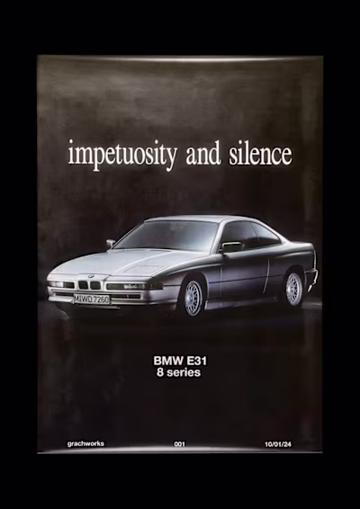 BMW E31 8 Series Poster