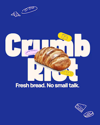 Quick looks from CRUMB RIOT 🥖 A playful bakery brand identi...