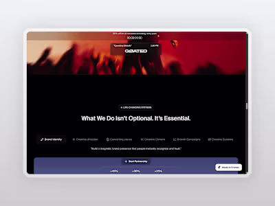 Creative Partner Agency Website for GØATED