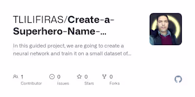 Superhero Name Generator using TensorFlow