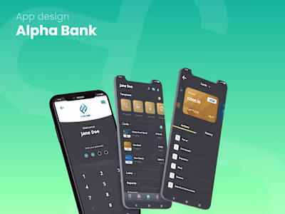 Alpha bank mobile app design